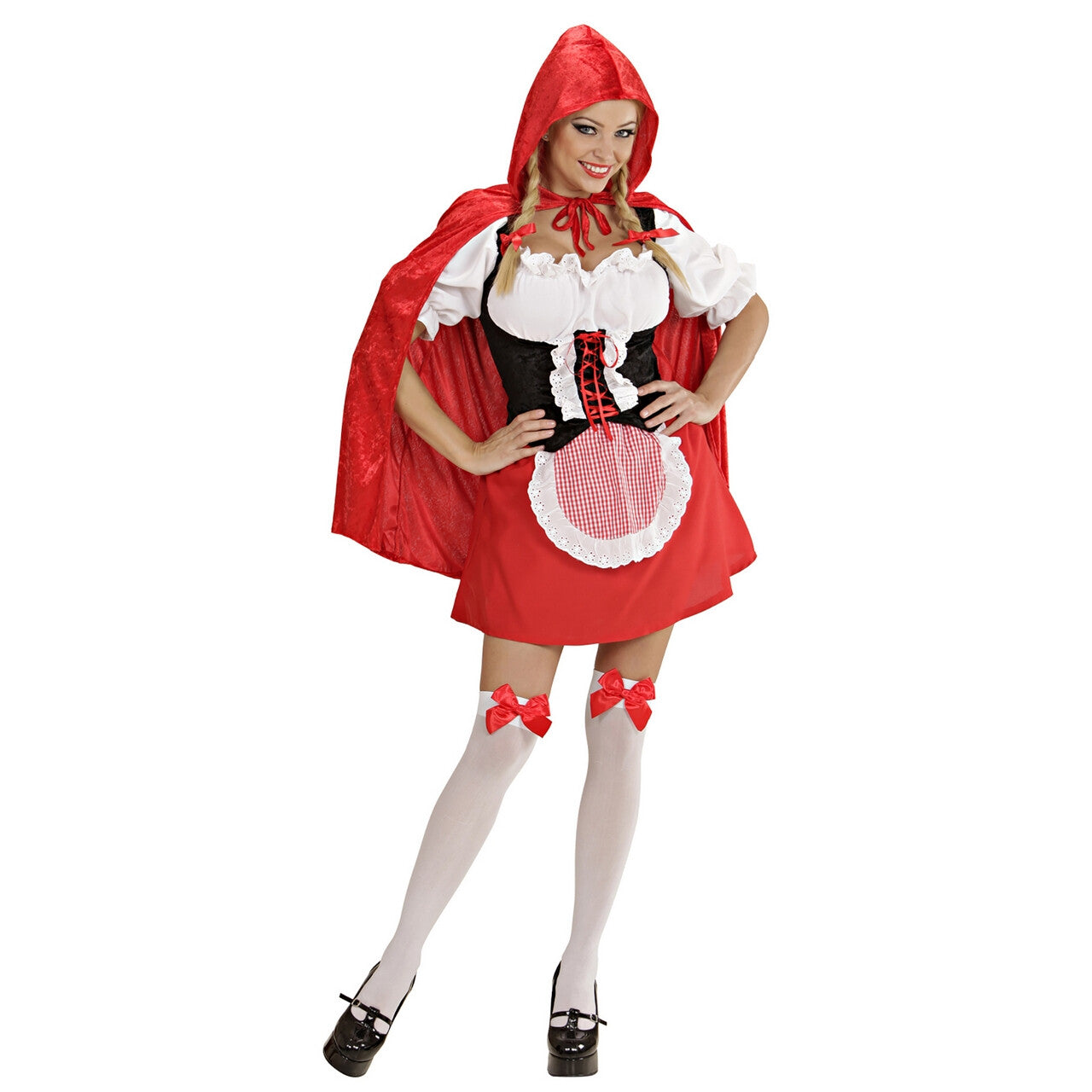 Op deze afbeelding zie je een Kostuums, van het merk Widmann. Sprookjesachtig Rood Kapje, Sexy Kostuum Vrouw