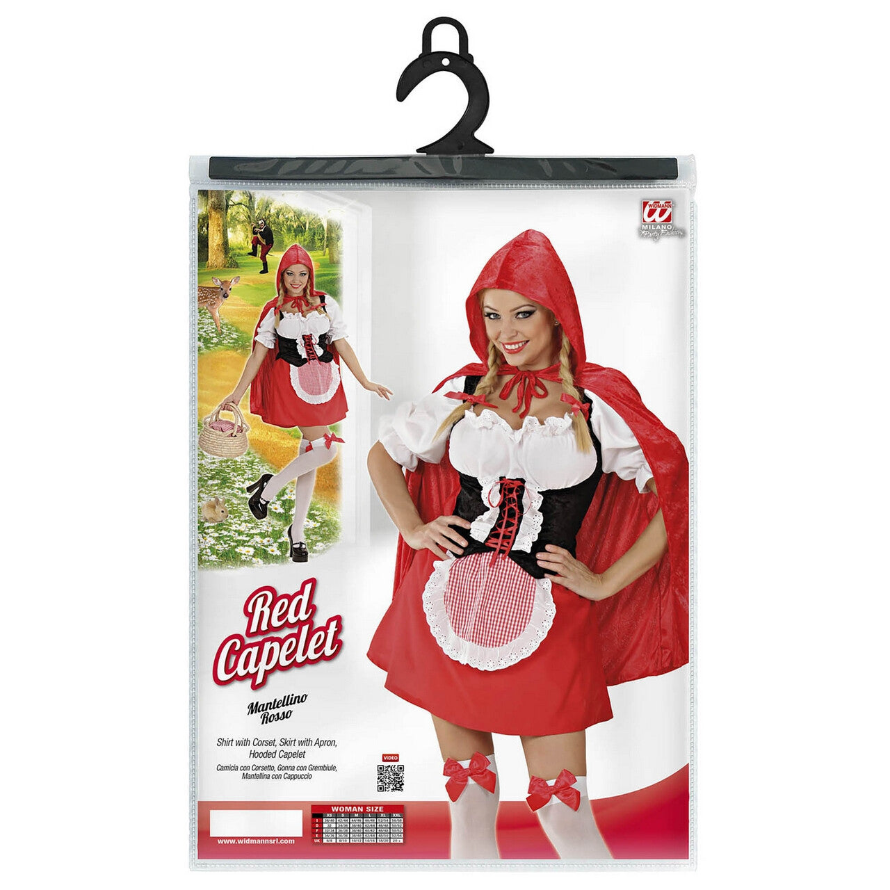 Op deze afbeelding zie je een Kostuums, van het merk Widmann. Sprookjesachtig Rood Kapje, Sexy Kostuum Vrouw