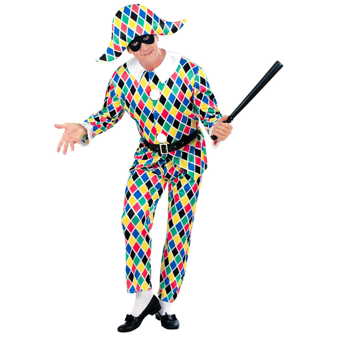 Op deze afbeelding zie je een Kostuums, van het merk Widmann. Kaleidoscoop Harlekijn Luxe Kostuum Man