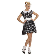 Op deze afbeelding zie je een Kostuums, van het merk Widmann. Jurk 50s Zwart Ms Diner Kostuum Vrouw