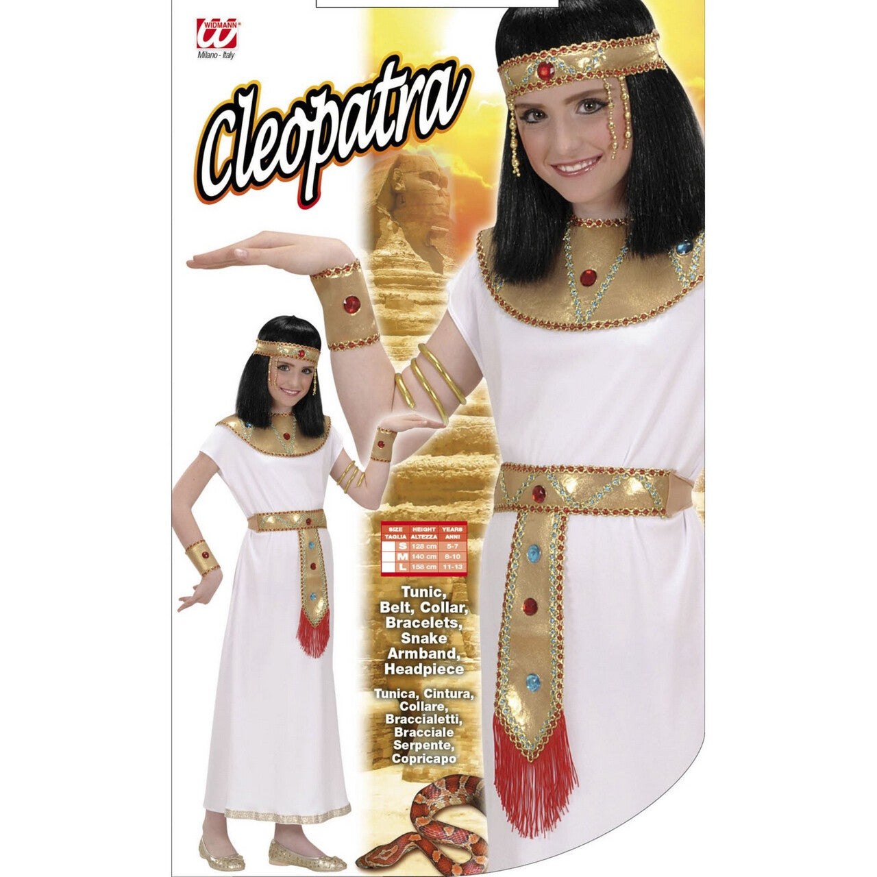 Op deze afbeelding zie je een Kostuums, van het merk Widmann. Egyptische Cleopatra Kind Kostuum Meisje