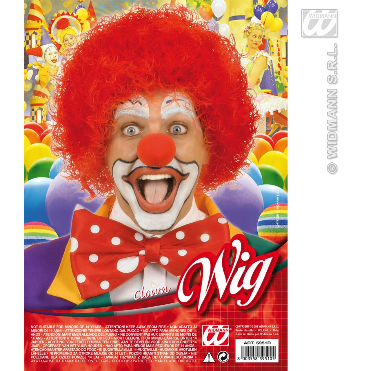 Op deze afbeelding zie je een Accessoires, van het merk Widmann. Pruik, Clown Rood