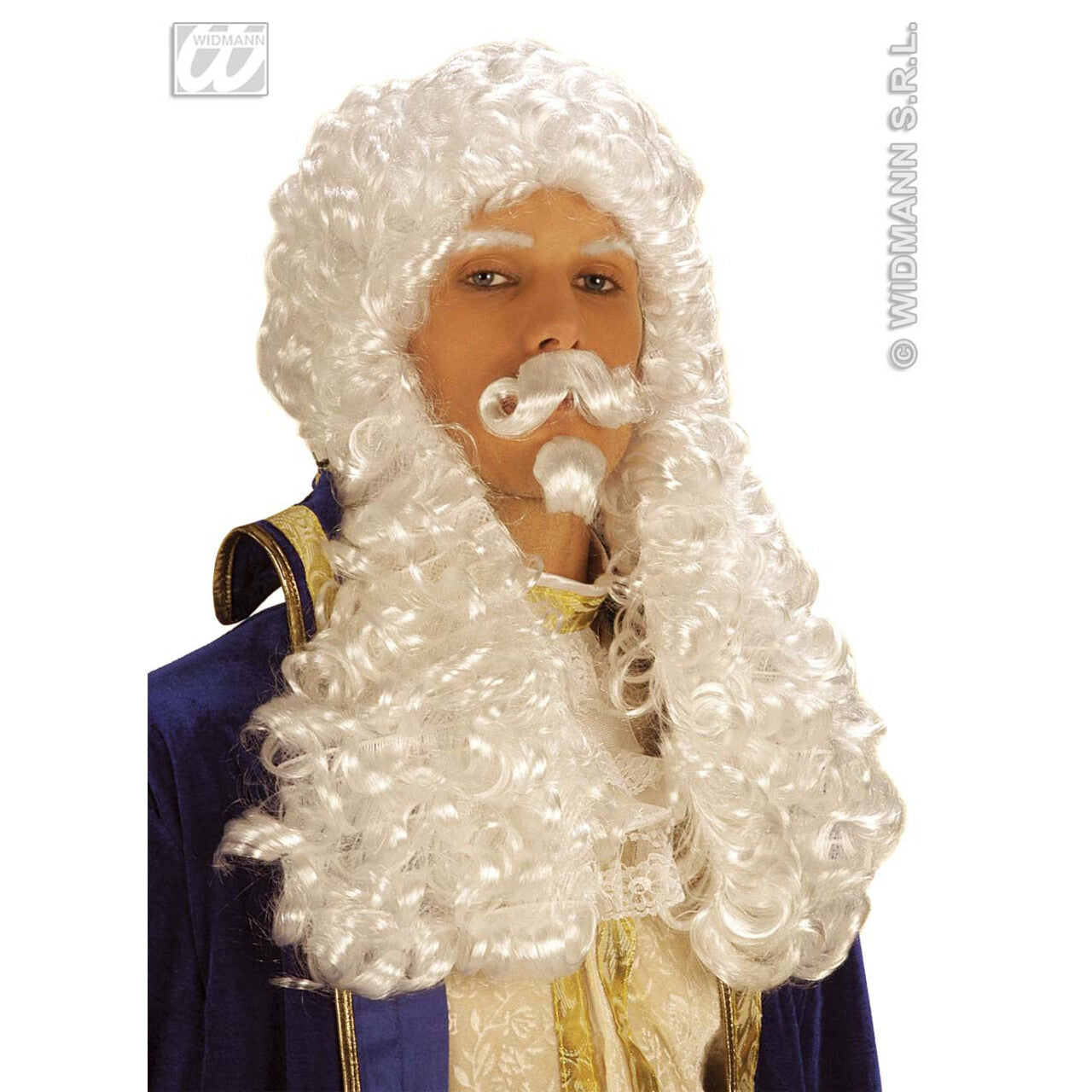 Op deze afbeelding zie je een Accessoires, van het merk Widmann. Pruik, Francois Wit