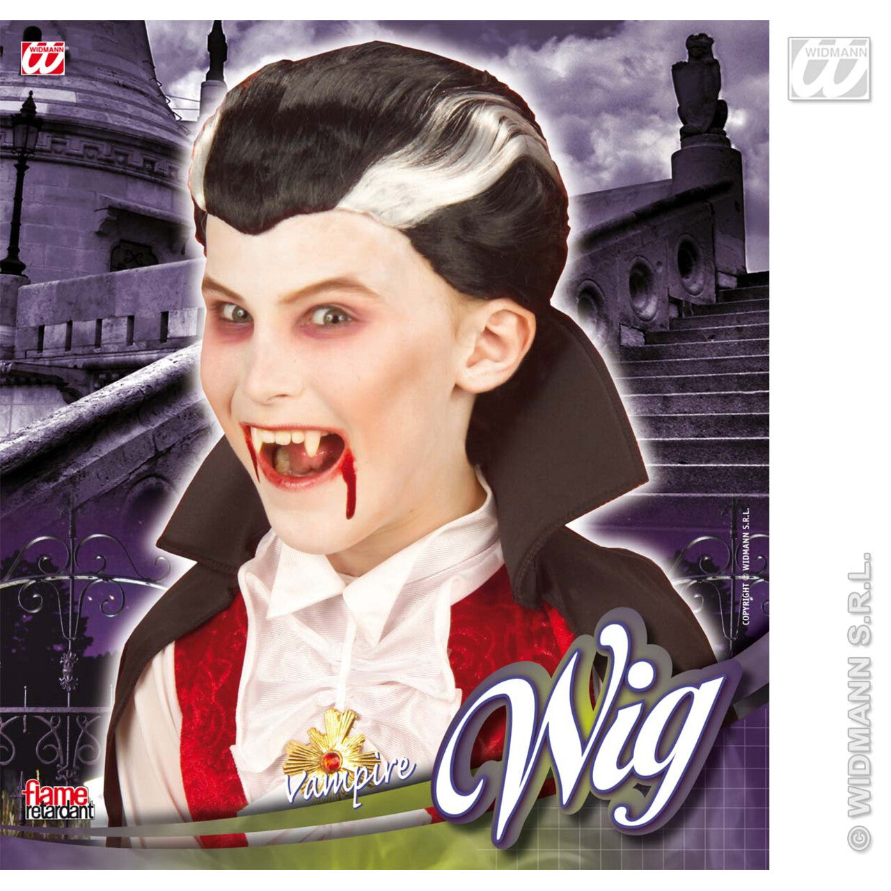 Op deze afbeelding zie je een Accessoires, van het merk Widmann. Pruik, Vampier Kind