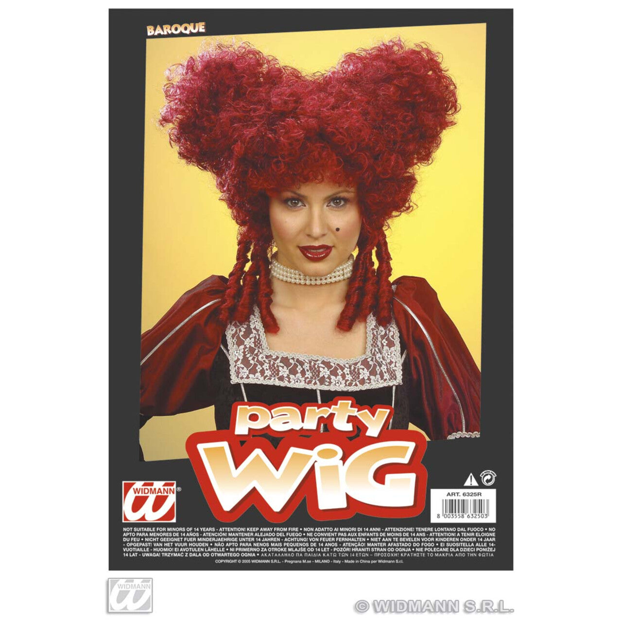 Op deze afbeelding zie je een Accessoires, van het merk Widmann. Pruik, Barok Edelman Rood