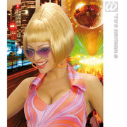 Op deze afbeelding zie je een Accessoires, van het merk Widmann. Pruik, Party Girl 70s Blond