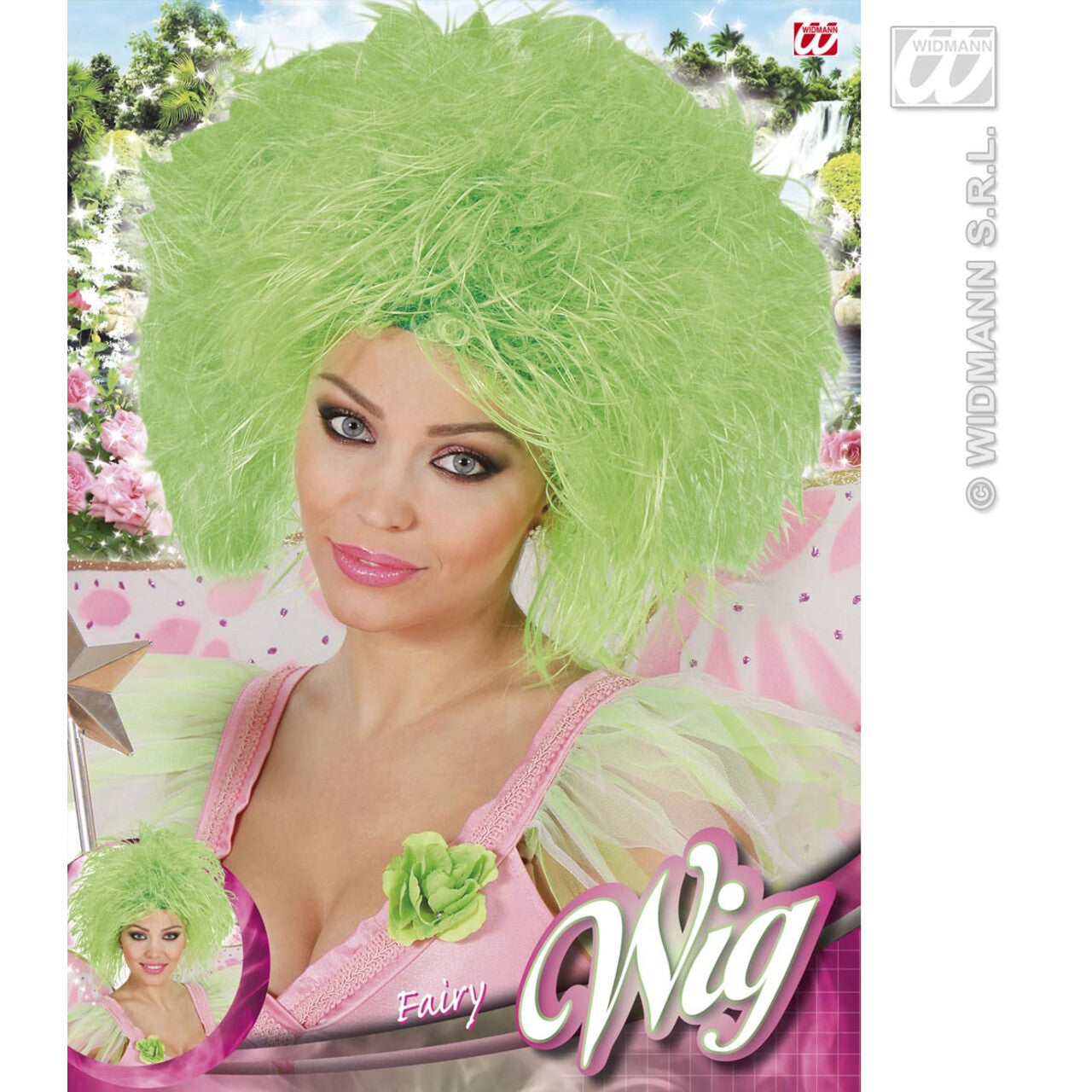 Op deze afbeelding zie je een Accessoires, van het merk Widmann. Pruik, Fee Neon, Groen
