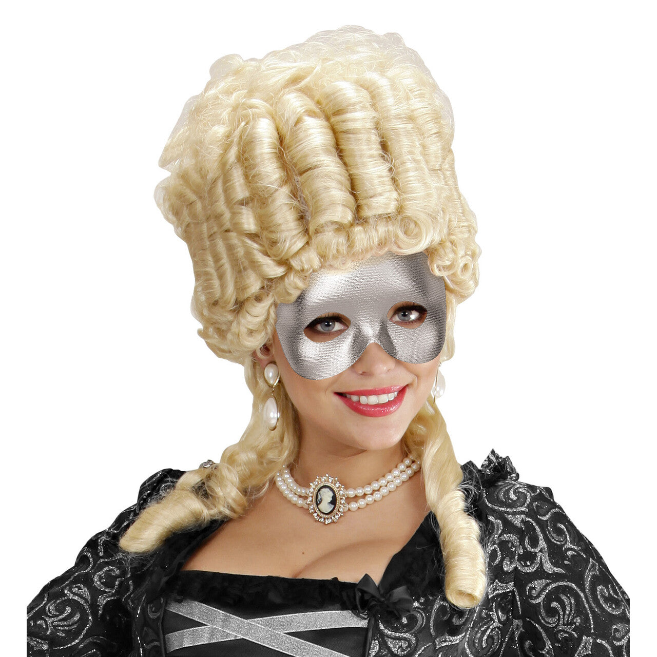 Op deze afbeelding zie je een Accessoires, van het merk Widmann. Klassiek Oogmasker Fantoom, Zilver
