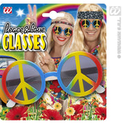 Op deze afbeelding zie je een Accessoires, van het merk Widmann. Bril, Love And Peace Multi Kleuren