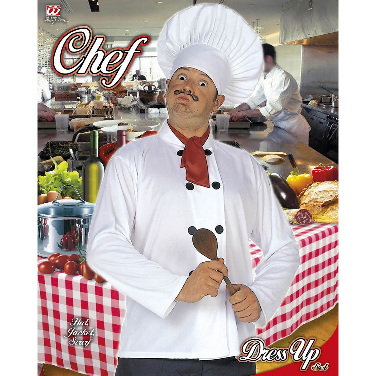 Op deze afbeelding zie je een Kostuums, van het merk Widmann. Culinaire Kok Set Kostuum Man