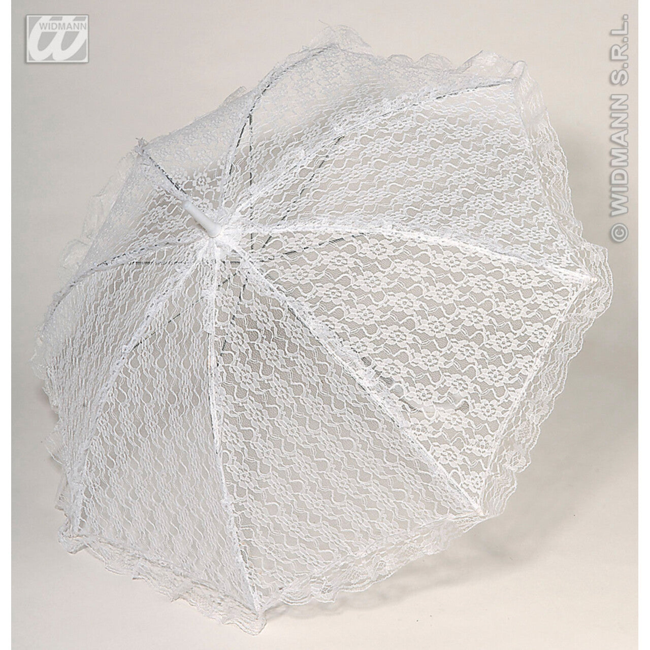 Op deze afbeelding zie je een Accessoires, van het merk Widmann. Kanten Parasol Wit