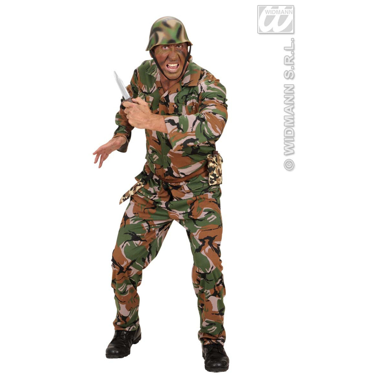 Op deze afbeelding zie je een Accessoires, van het merk Widmann. Dolk In Camouflage Schede