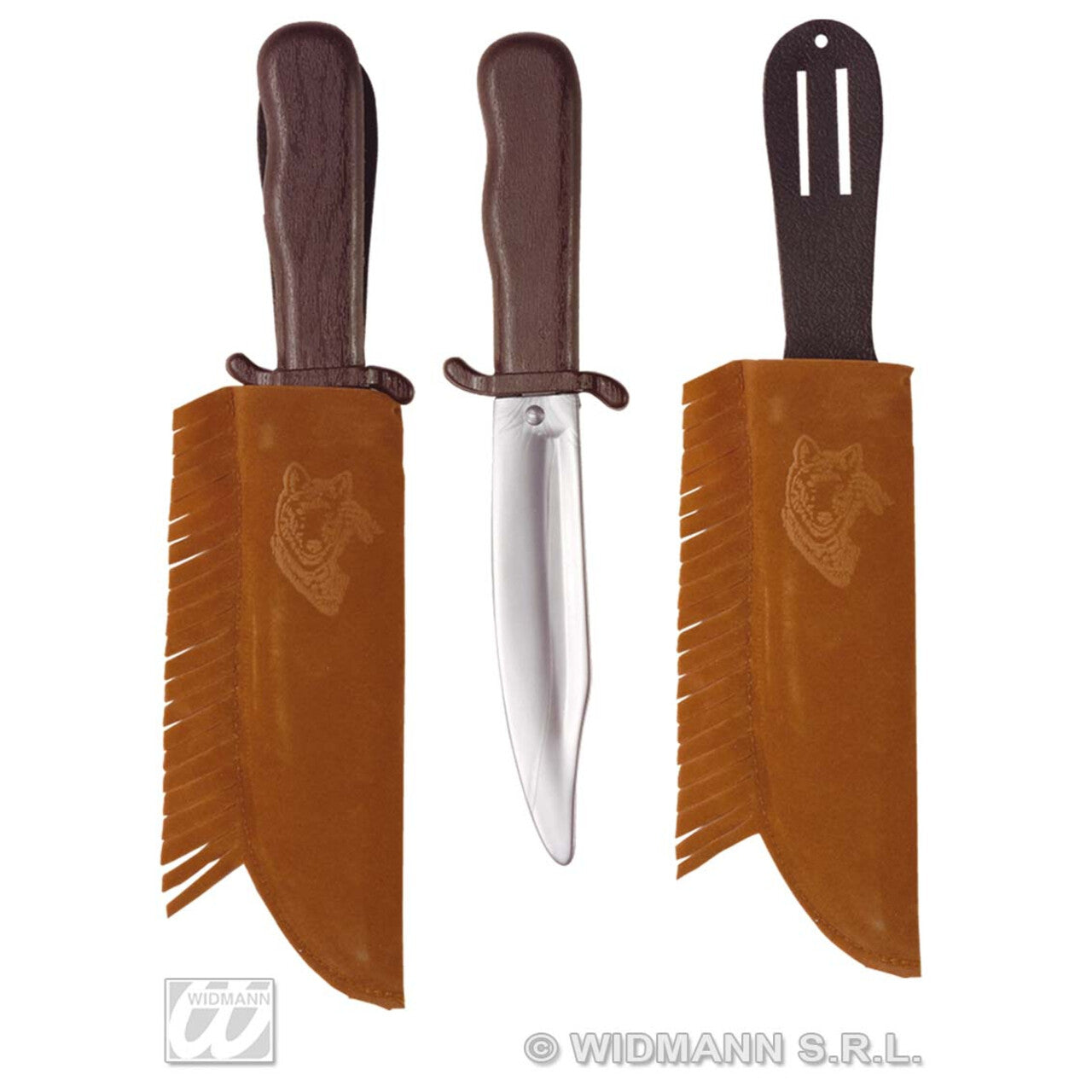 Op deze afbeelding zie je een Accessoires, van het merk Widmann. Indianen Mes Met Suede Schede