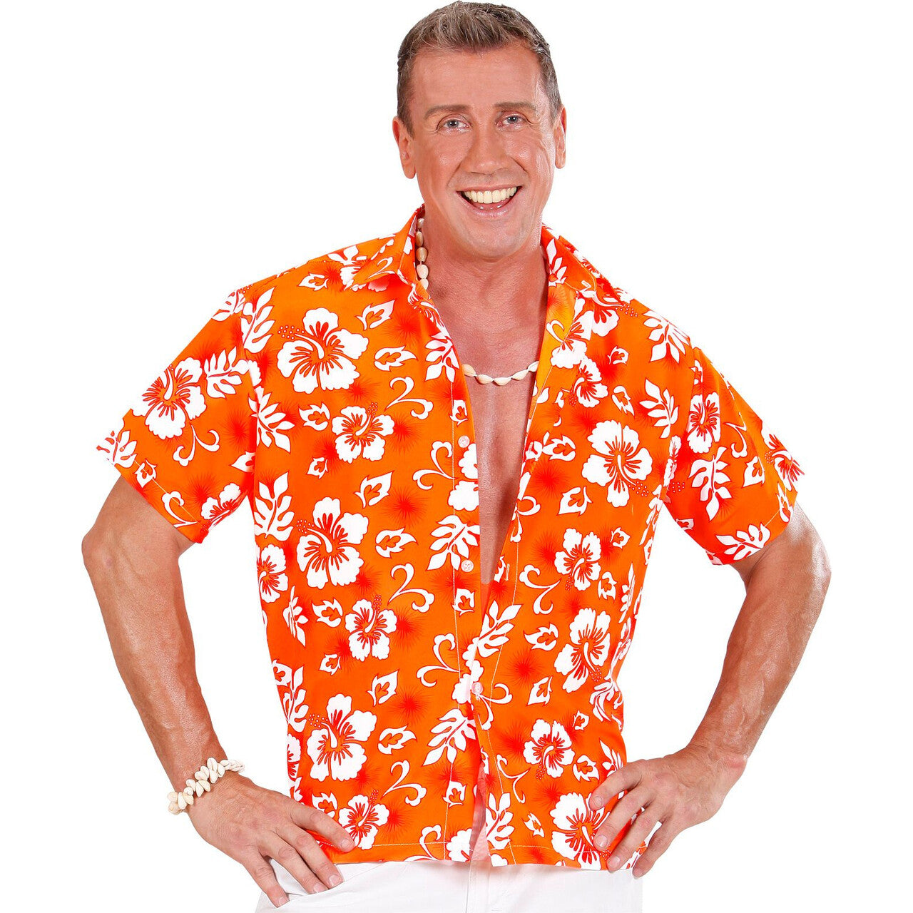 Op deze afbeelding zie je een Kostuums, van het merk Widmann. Hawaii Shirt Oranje Man