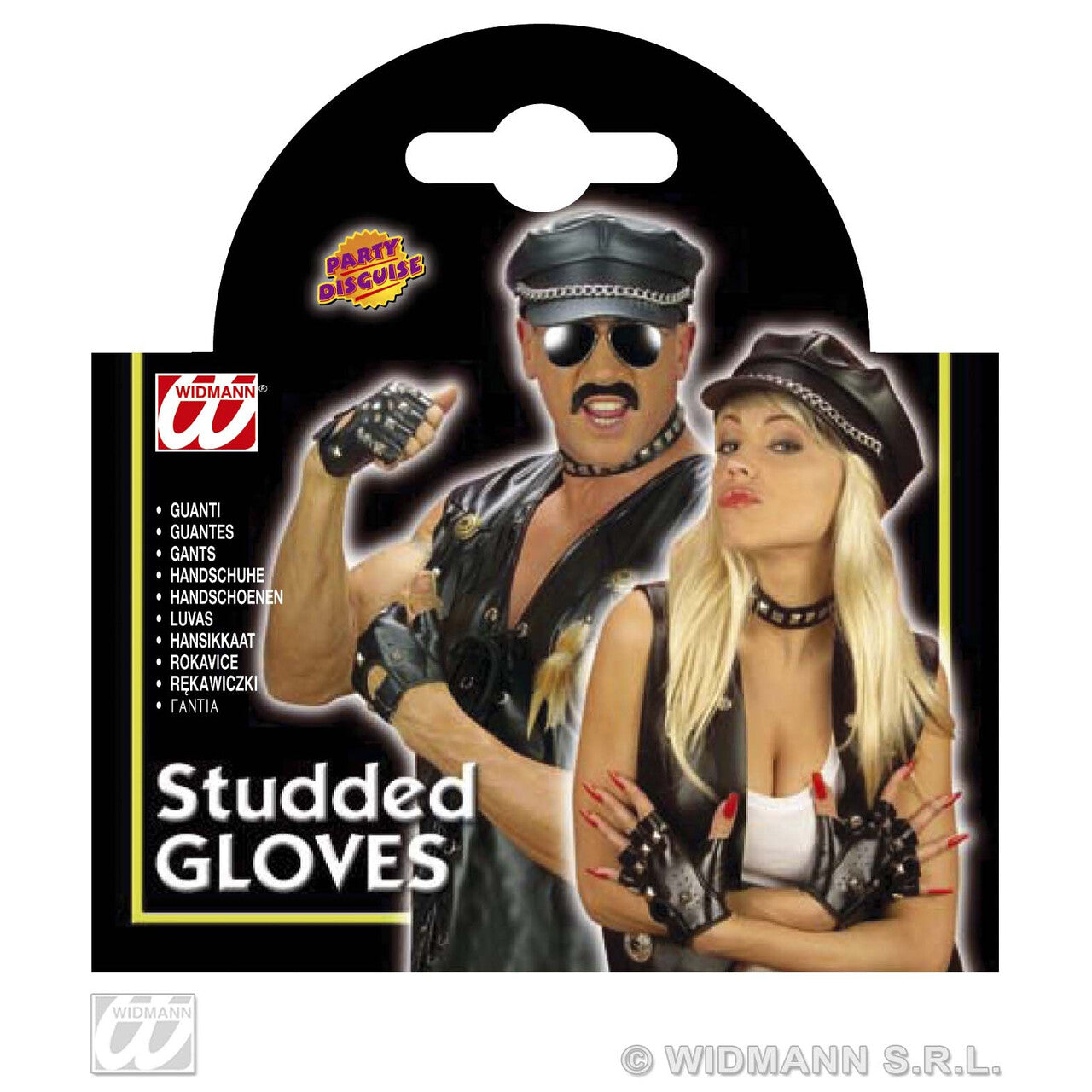 Op deze afbeelding zie je een Accessoires, van het merk Widmann. Handschoenen Lederlook Met Spijkers (Biker)