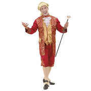 Op deze afbeelding zie je een Kostuums, van het merk Widmann. Markies Fluweel Bordeaux Rood Beethoven Kostuum Man