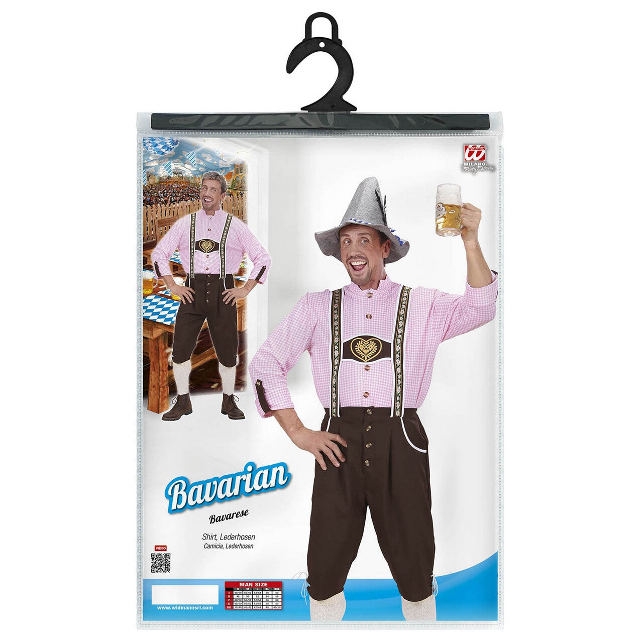 Op deze afbeelding zie je een Kostuums, van het merk Widmann. Olijke Duitse Lederhose Met Blouse Kostuum Man