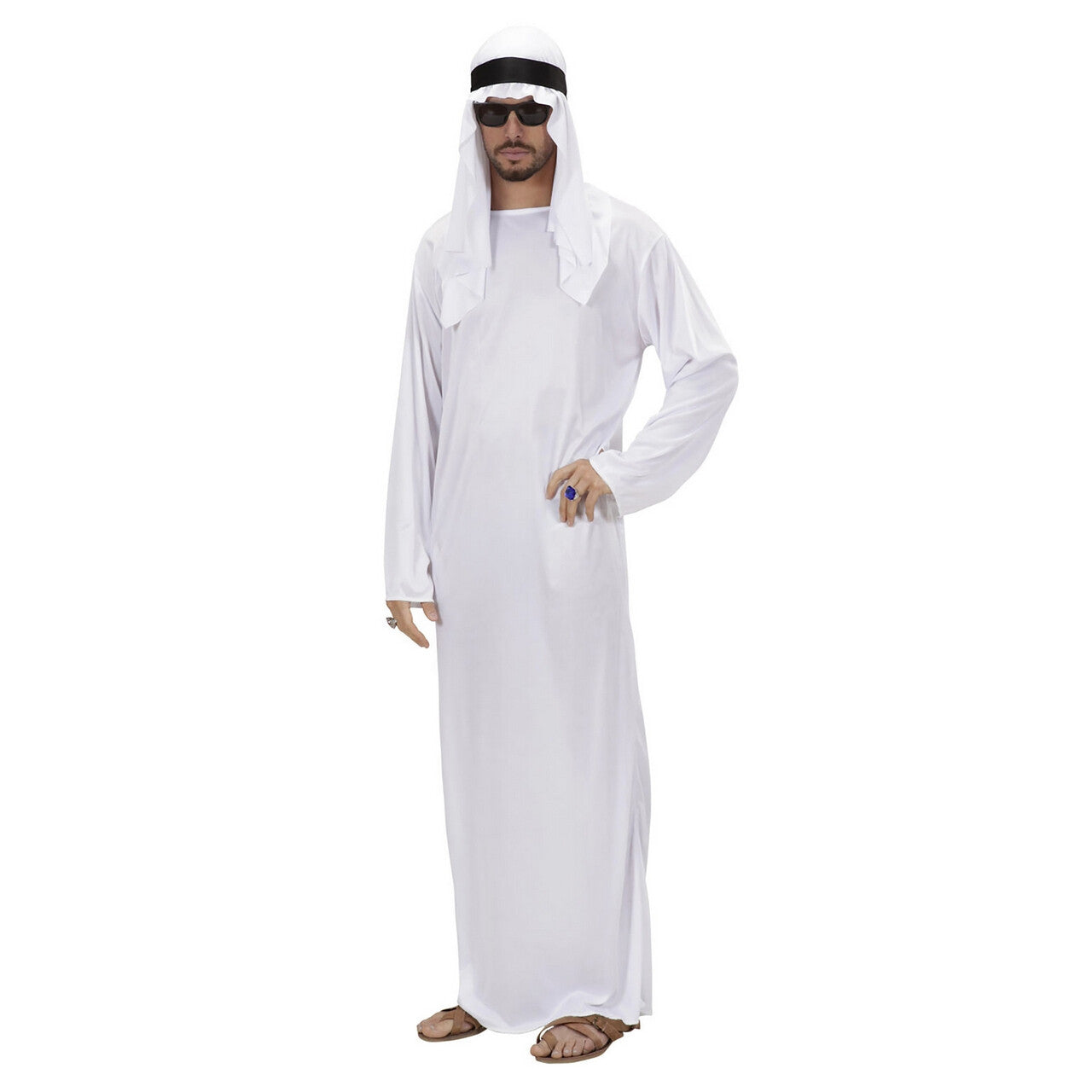 Op deze afbeelding zie je een Kostuums, van het merk Widmann. Arabische Sjeik Man Kostuum Wit