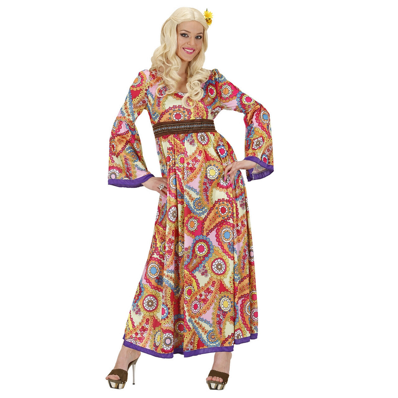 Op deze afbeelding zie je een Kostuums, van het merk Widmann. Hippie Vrouw Kostuum