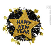 Op deze afbeelding zie je een Accessoires, van het merk Widmann. Broche Happy New Year Goud