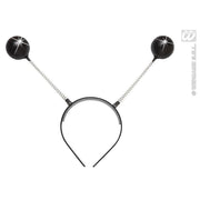 Op deze afbeelding zie je een Accessoires, van het merk Widmann. Hoofdband Met Antenne, Zwart Glitter