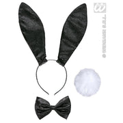 Op deze afbeelding zie je een Accessoires, van het merk Widmann. Verkleedset Bunny Glitter Zwart