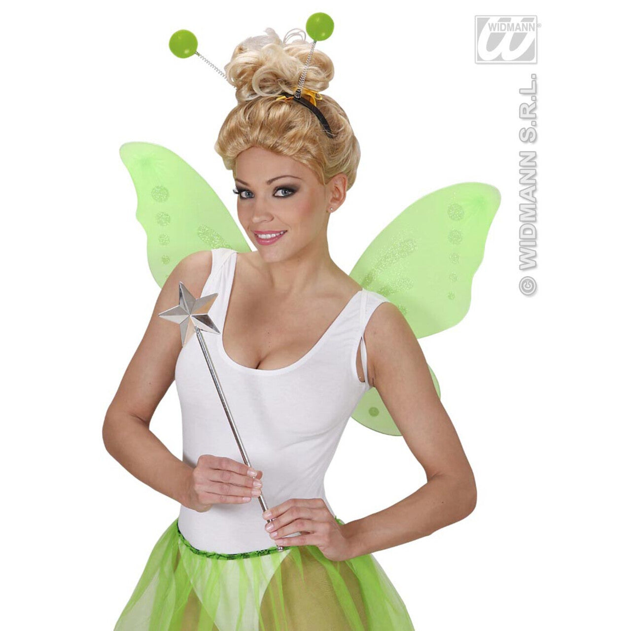 Op deze afbeelding zie je een Accessoires, van het merk Widmann. Hoofdband Met Groene Antennes