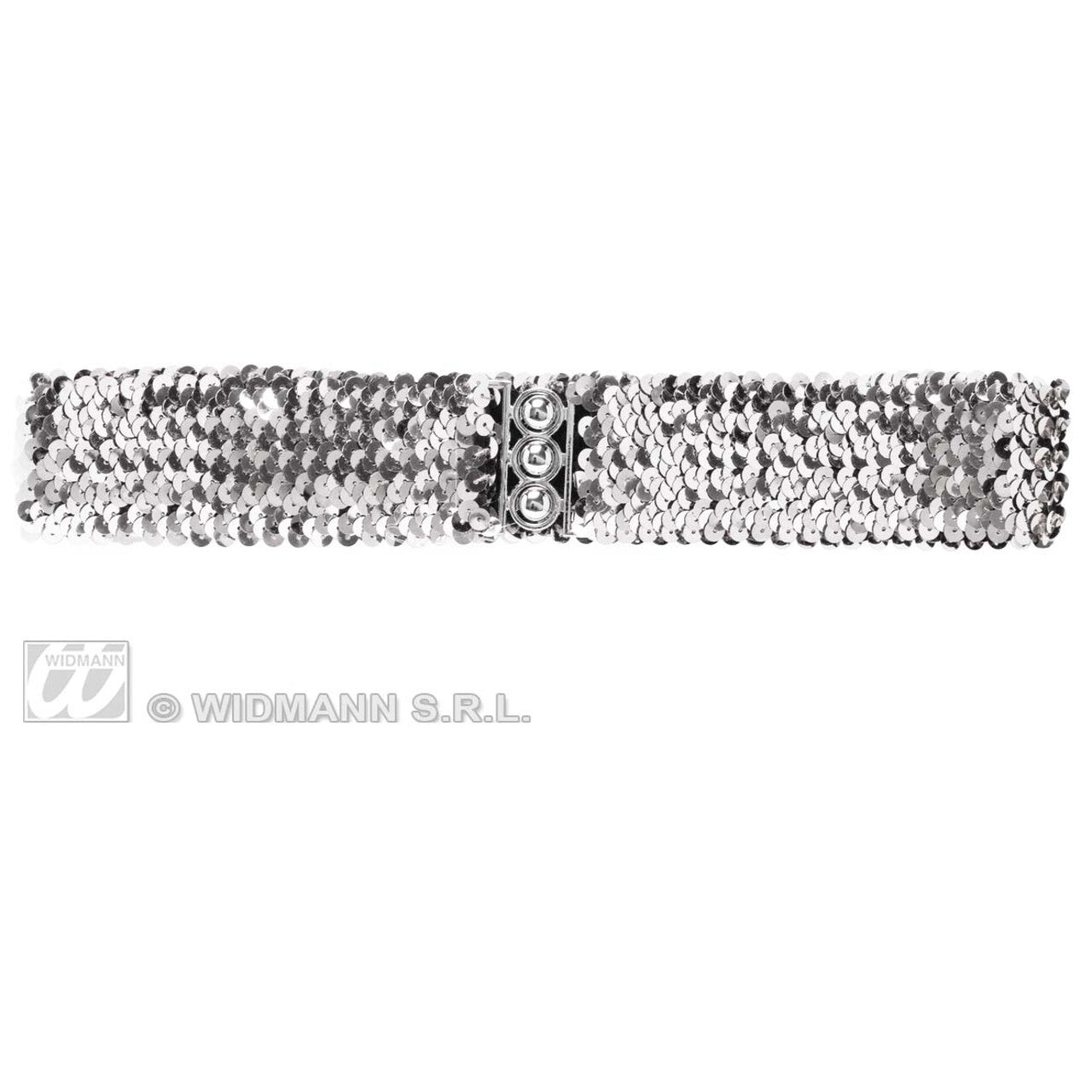 Op deze afbeelding zie je een Accessoires, van het merk Widmann. Riem Pailletten, Zilver