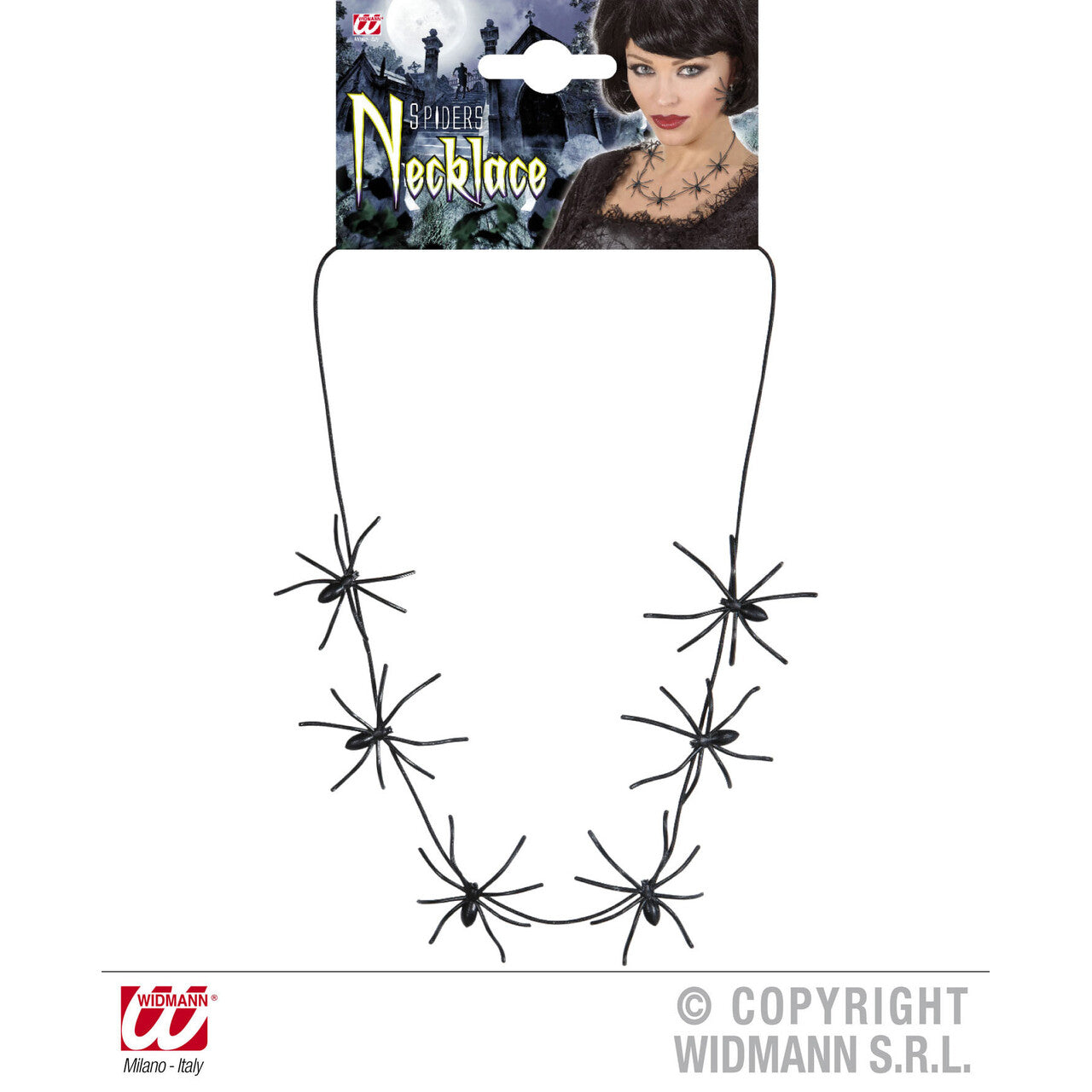 Op deze afbeelding zie je een Accessoires, van het merk Widmann. Ketting Spinnen 60 Centimeter