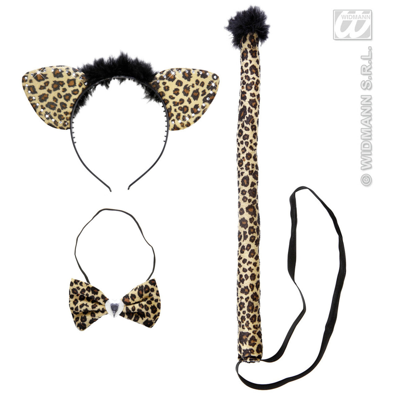 Op deze afbeelding zie je een Accessoires, van het merk Widmann. Verkleedset Luipaard