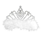 Op deze afbeelding zie je een Accessoires, van het merk Widmann. Prinsessen Tiara Met Witte Marabou