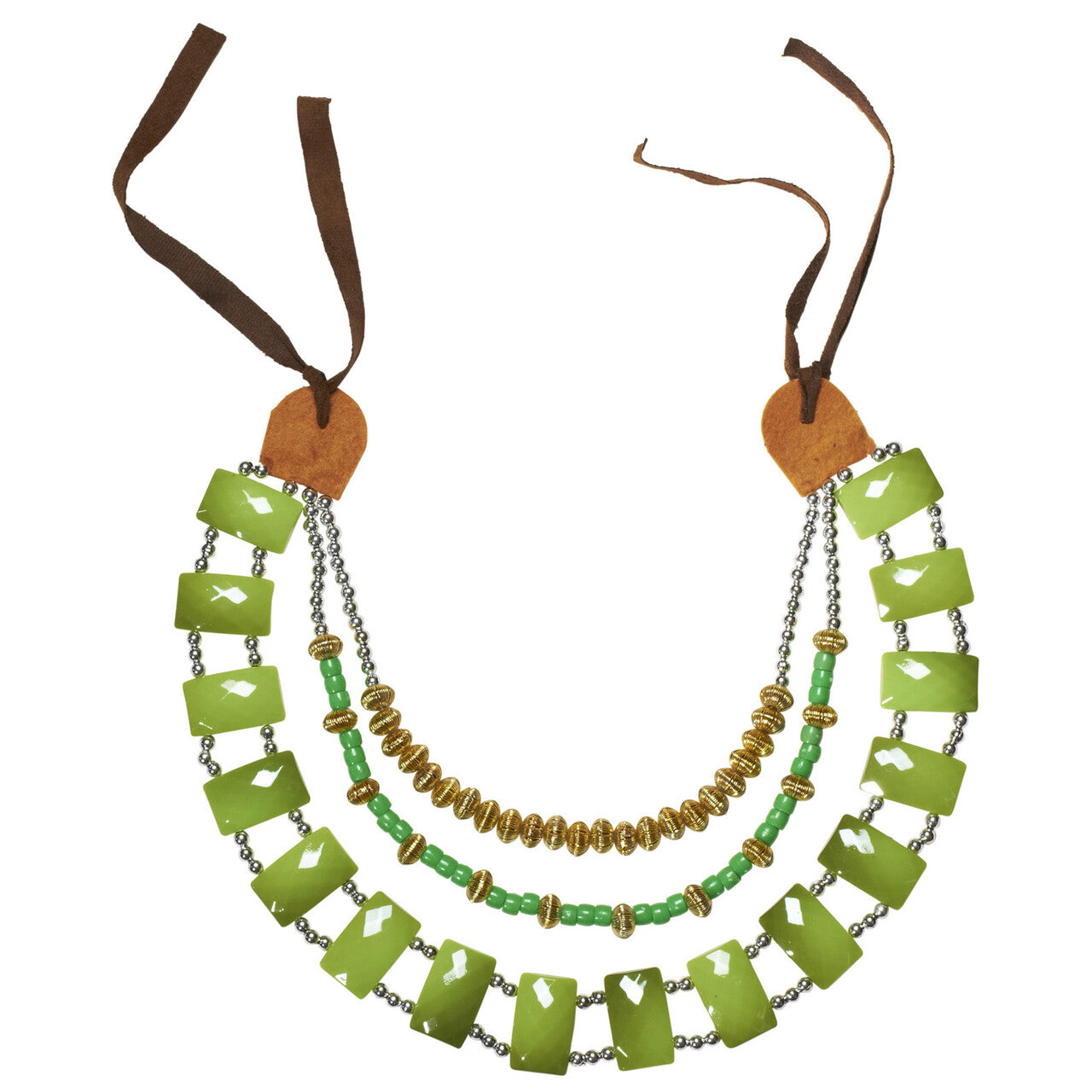 Op deze afbeelding zie je een Accessoires, van het merk Widmann. Tribal Ketting Met Groene Stenen