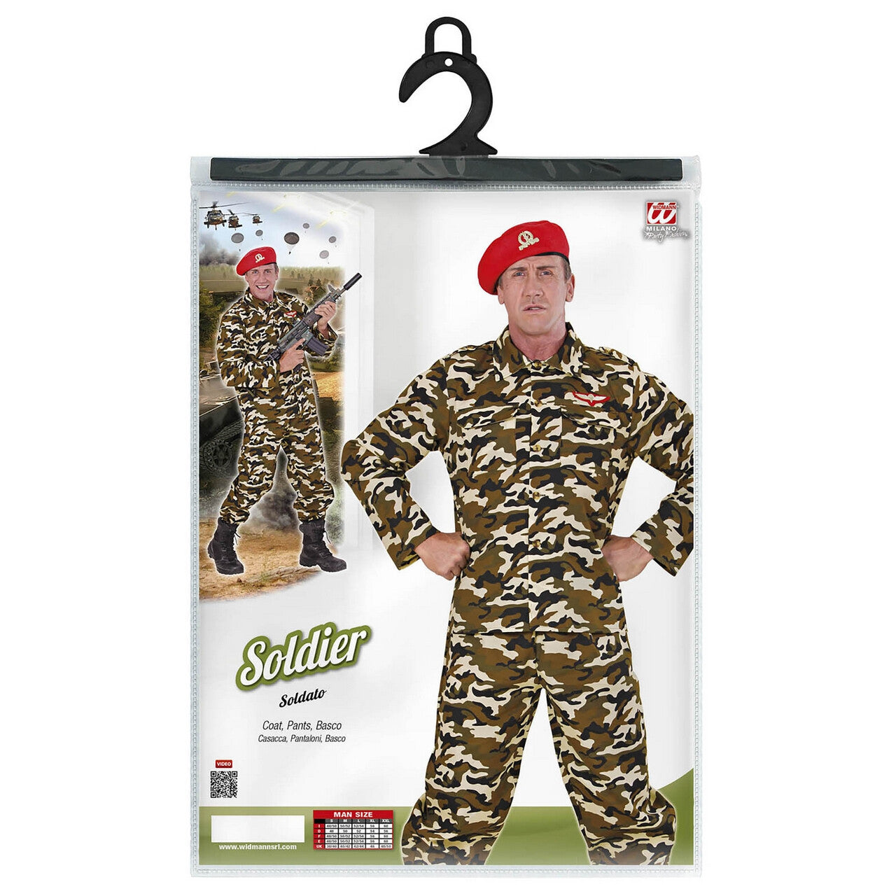 Op deze afbeelding zie je een Kostuums, van het merk Widmann. Rambo Soldaat Volwassen Kostuum Man