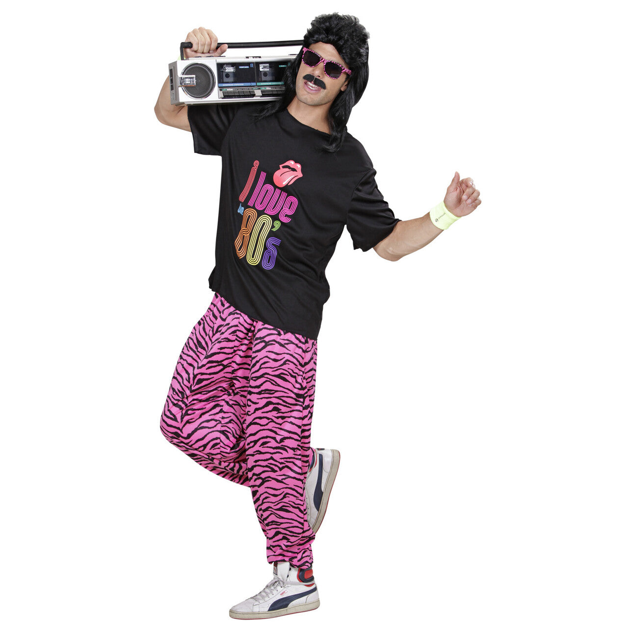 Op deze afbeelding zie je een Kostuums, van het merk Widmann. Hippe 80s Jongen Man Kostuum