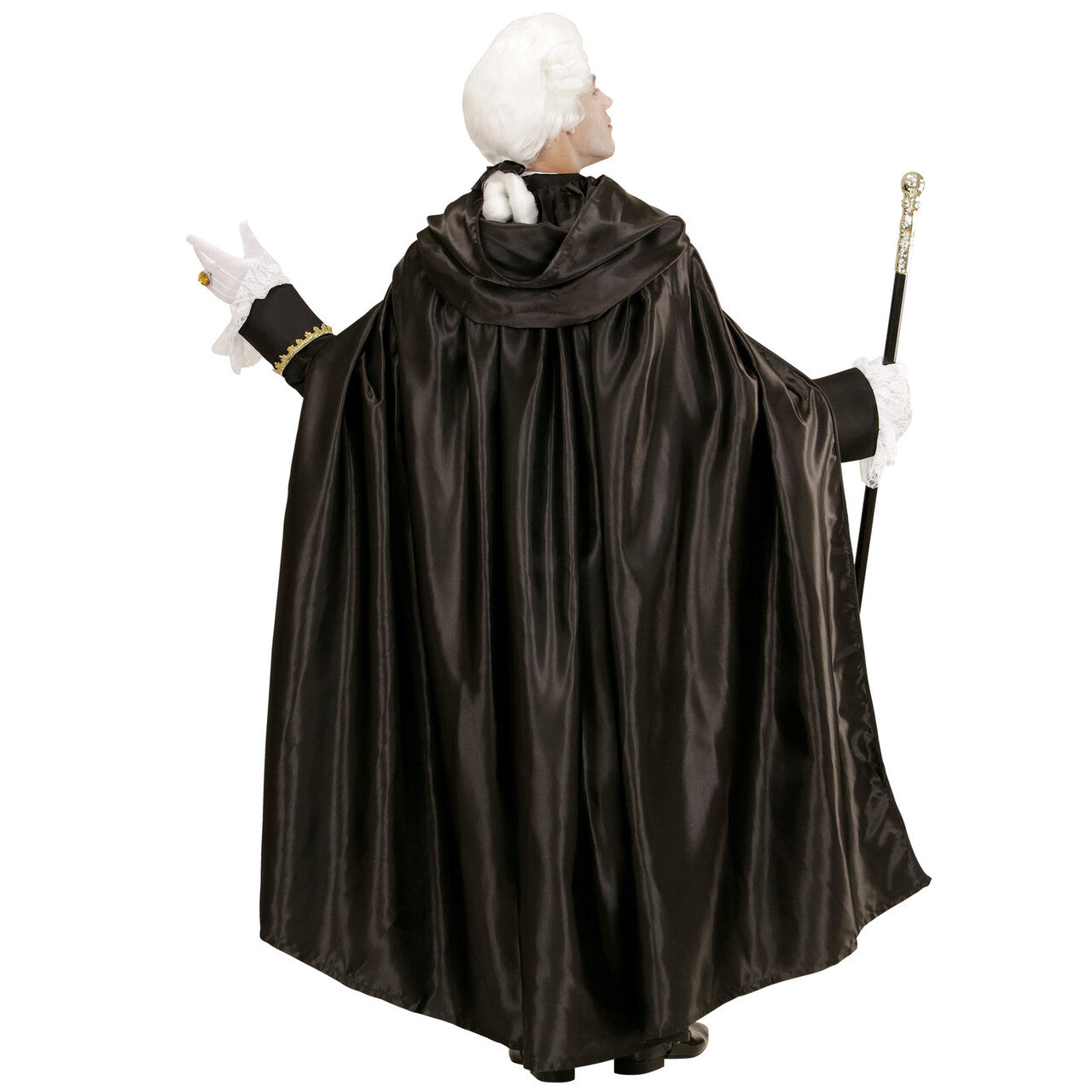 Op deze afbeelding zie je een Accessoires, van het merk Widmann. Take Me Satijnen Cape Met Kap 152 Centimeter