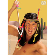 Op deze afbeelding zie je een Accessoires, van het merk Widmann. Pruik, Indiaan Comanche