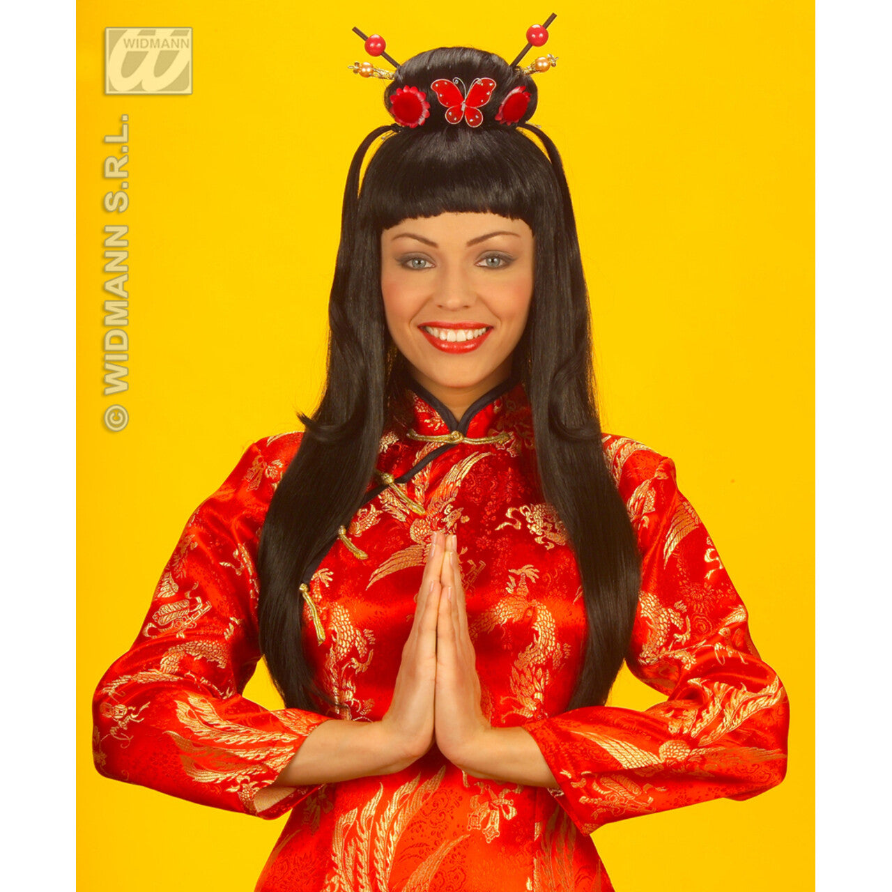 Op deze afbeelding zie je een Accessoires, van het merk Widmann. Pruik, China Girl