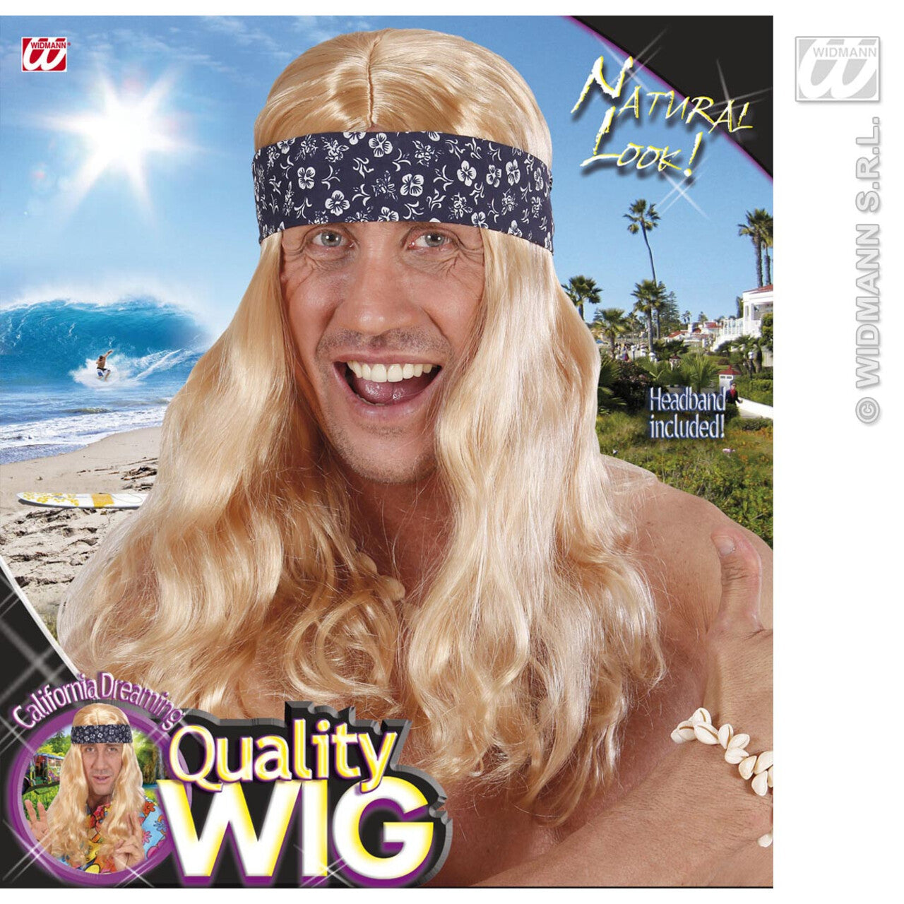 Op deze afbeelding zie je een Accessoires, van het merk Widmann. Pruik, California Dreaming Met Hoofdband