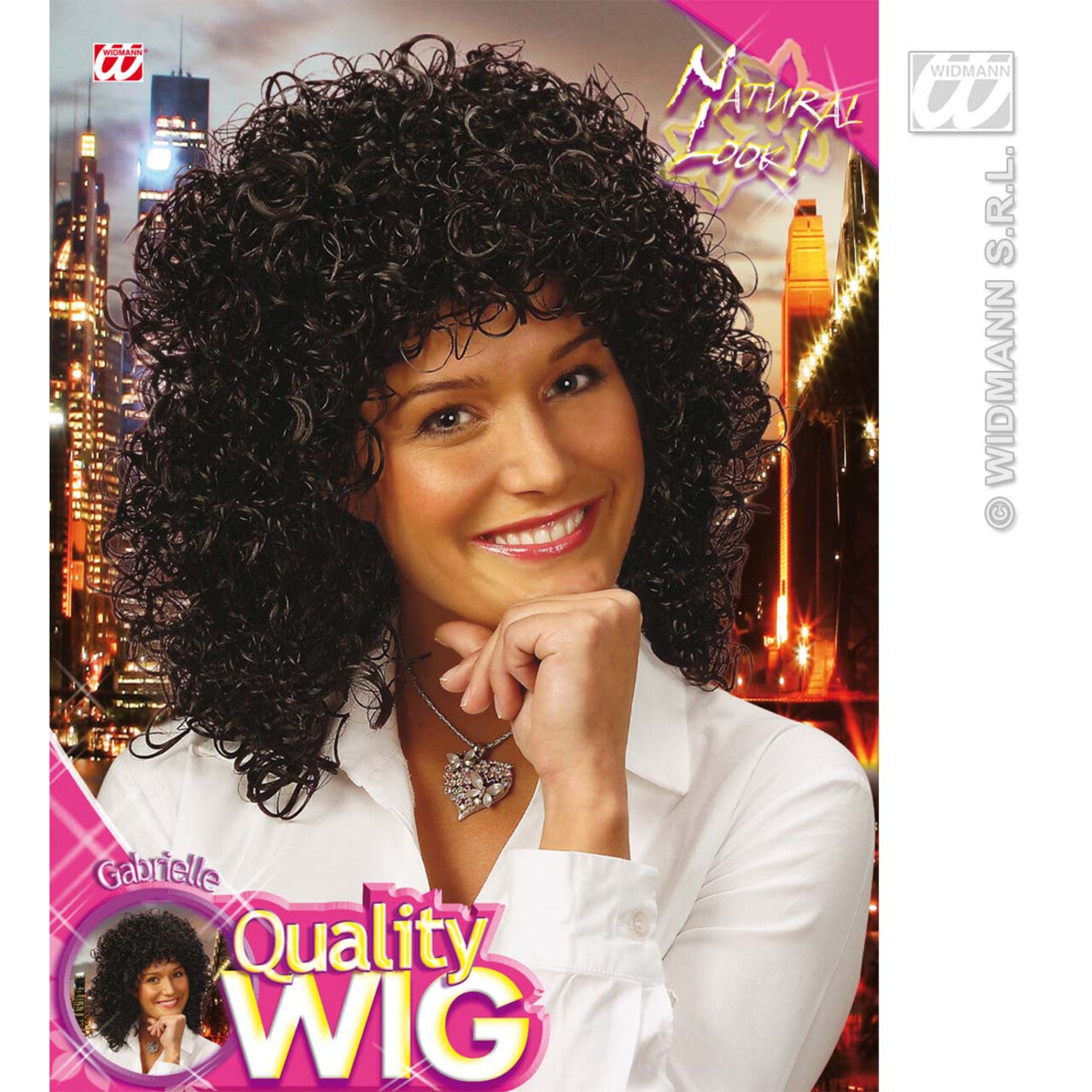 Op deze afbeelding zie je een Accessoires, van het merk Widmann. Pruik, Gabrielle Zwart