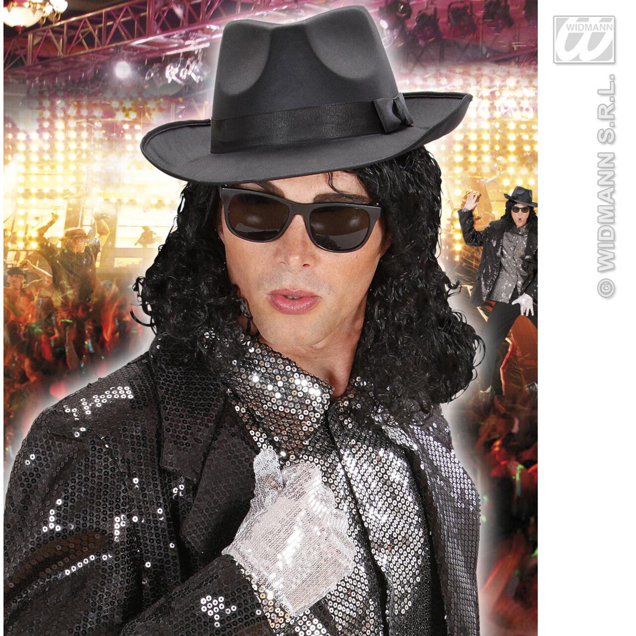Op deze afbeelding zie je een Accessoires, van het merk Widmann. Pruik, King Of Pop
