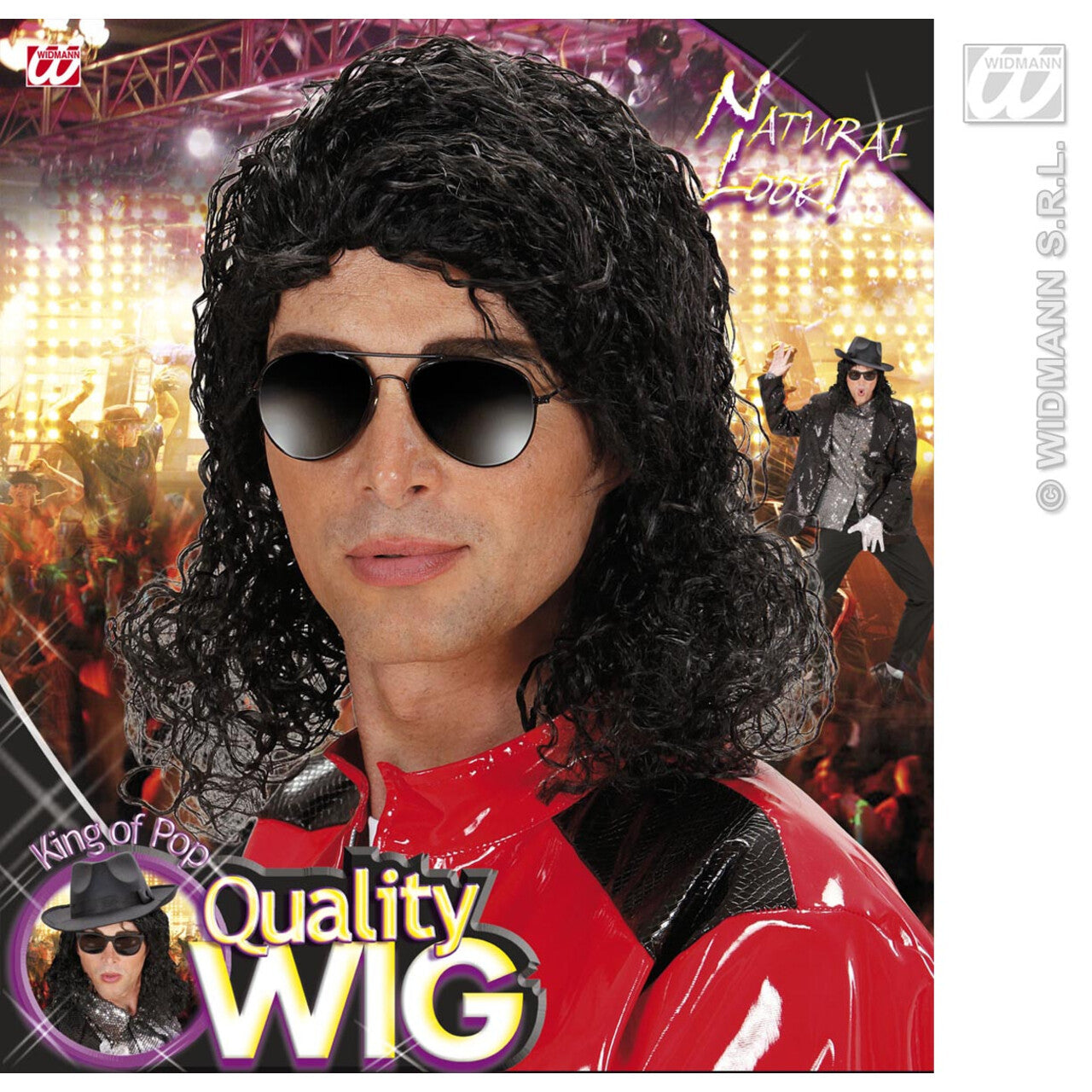 Op deze afbeelding zie je een Accessoires, van het merk Widmann. Pruik, King Of Pop