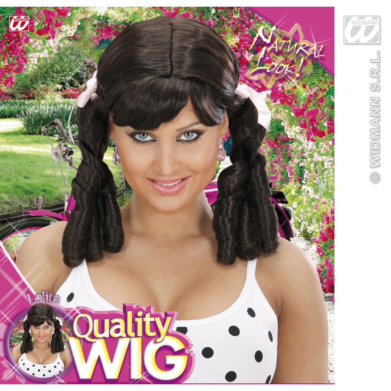 Op deze afbeelding zie je een Accessoires, van het merk Widmann. Pruik, Lolita Bruin