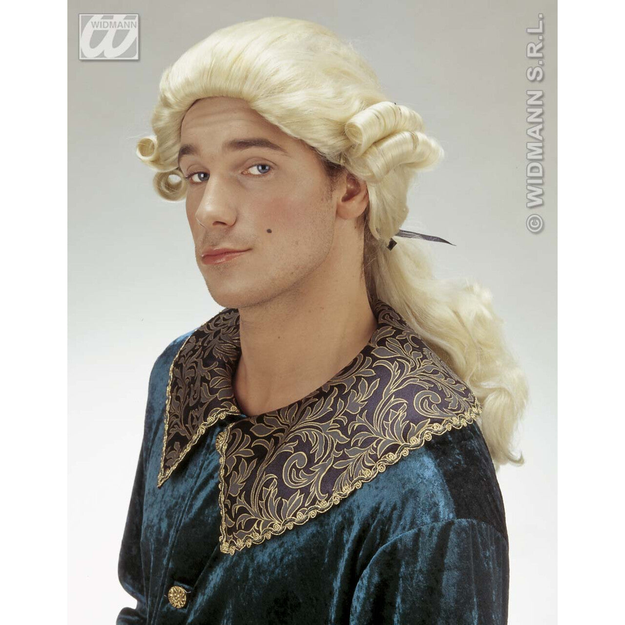 Op deze afbeelding zie je een Accessoires, van het merk Widmann. Pruik Graaf Nelson Blond