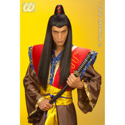 Op deze afbeelding zie je een Accessoires, van het merk Widmann. Pruik, Samurai Lang