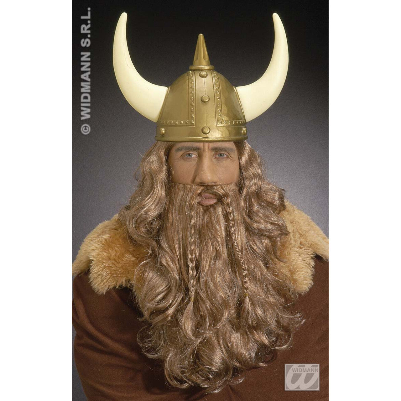 Op deze afbeelding zie je een Accessoires, van het merk Widmann. Pruik, Viking Met Baard En Snor