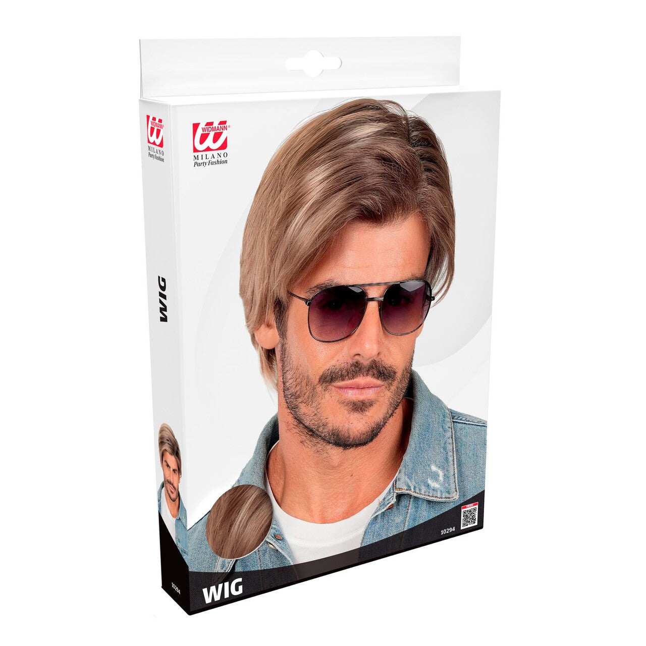 Op deze afbeelding zie je een Accessoires, van het merk Widmann. 90s Charmeur Pruik
