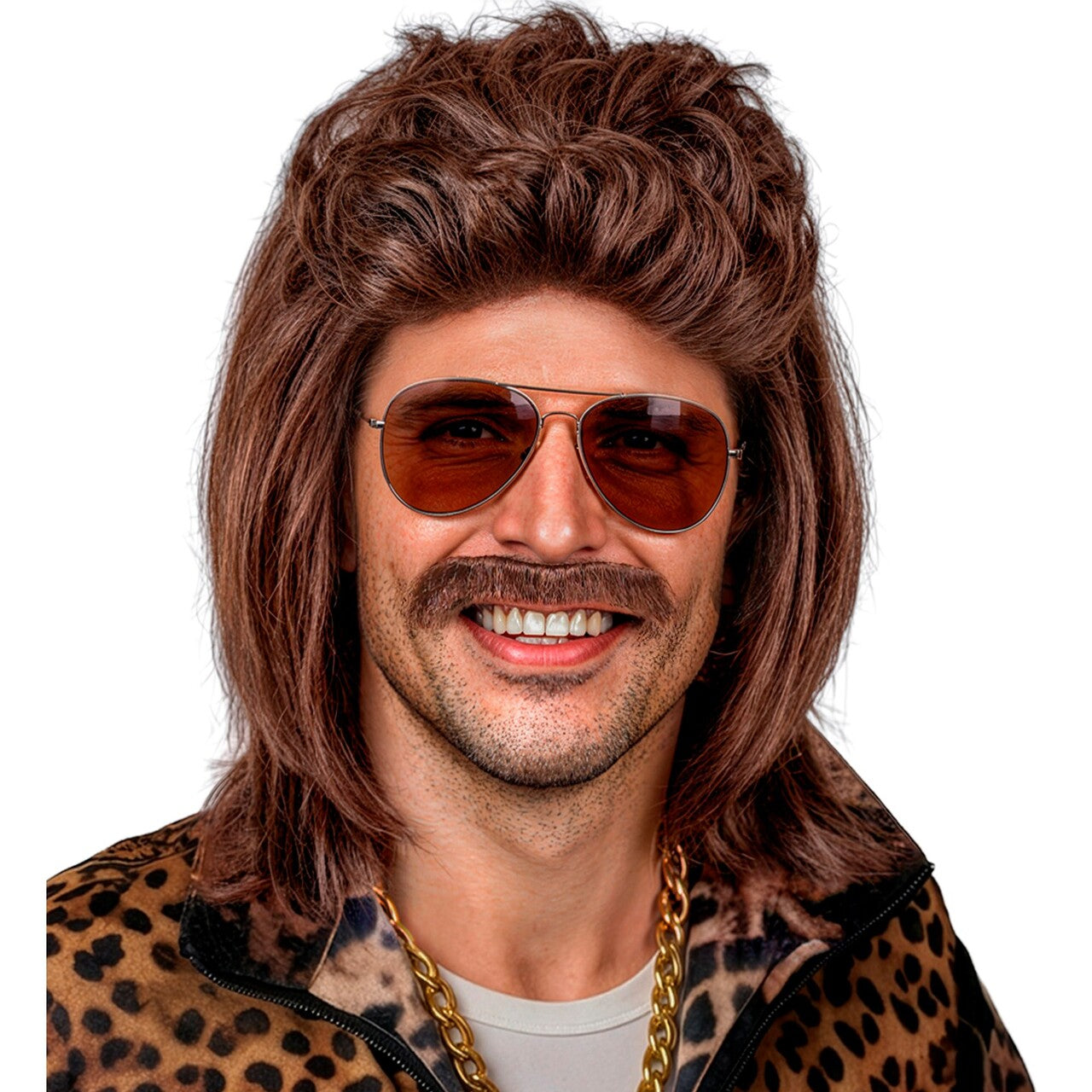 Op deze afbeelding zie je een Accessoires, van het merk Widmann. Retro Matjespruik Met Snor