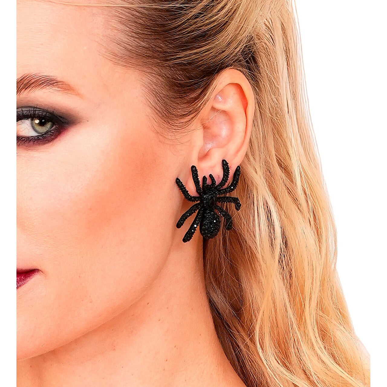 Op deze afbeelding zie je een Accessoires, van het merk Widmann. Spider Strass Oorbellen