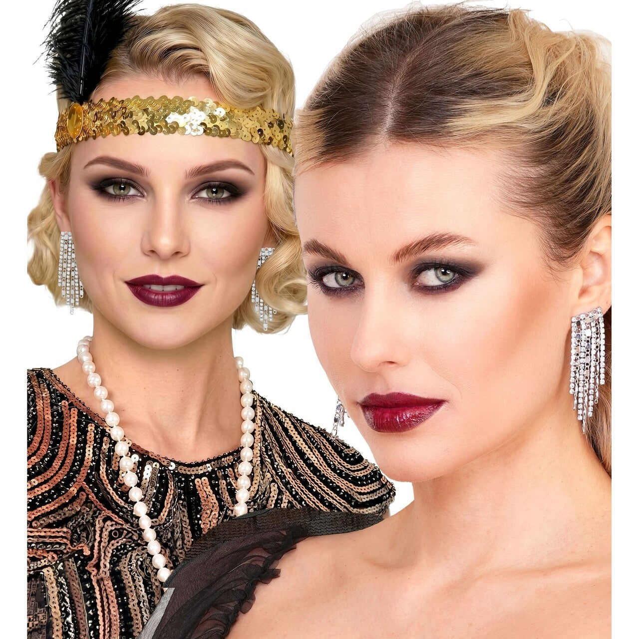 Op deze afbeelding zie je een Accessoires, van het merk Widmann. Strass & Chains Oorbellen