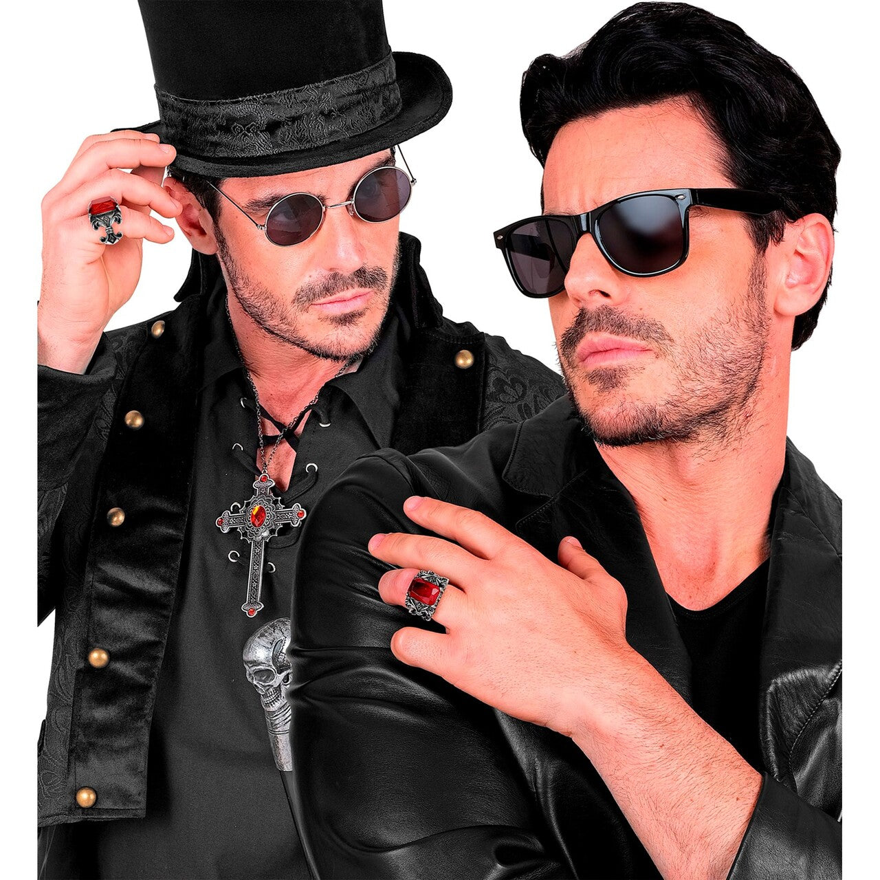 Op deze afbeelding zie je een Accessoires, van het merk Widmann. Gothic Bloedsteen Ring